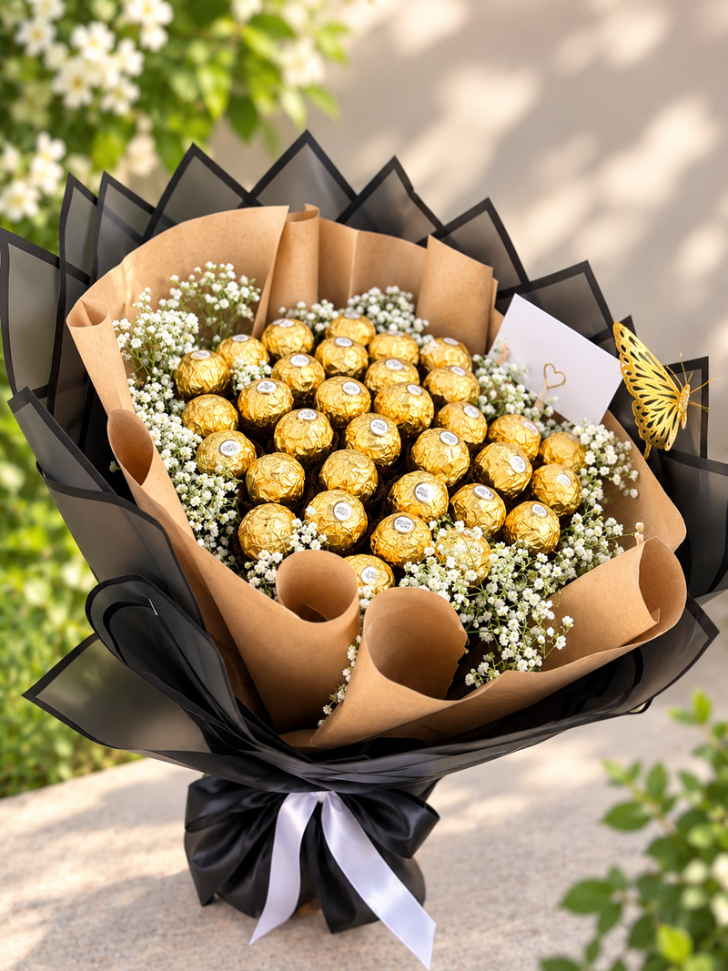 Chocolate bouquet with baby's breath