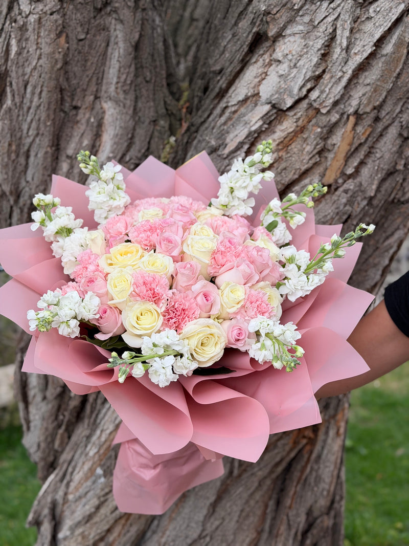 Blush & Ivory — handcrafted flower bouquet