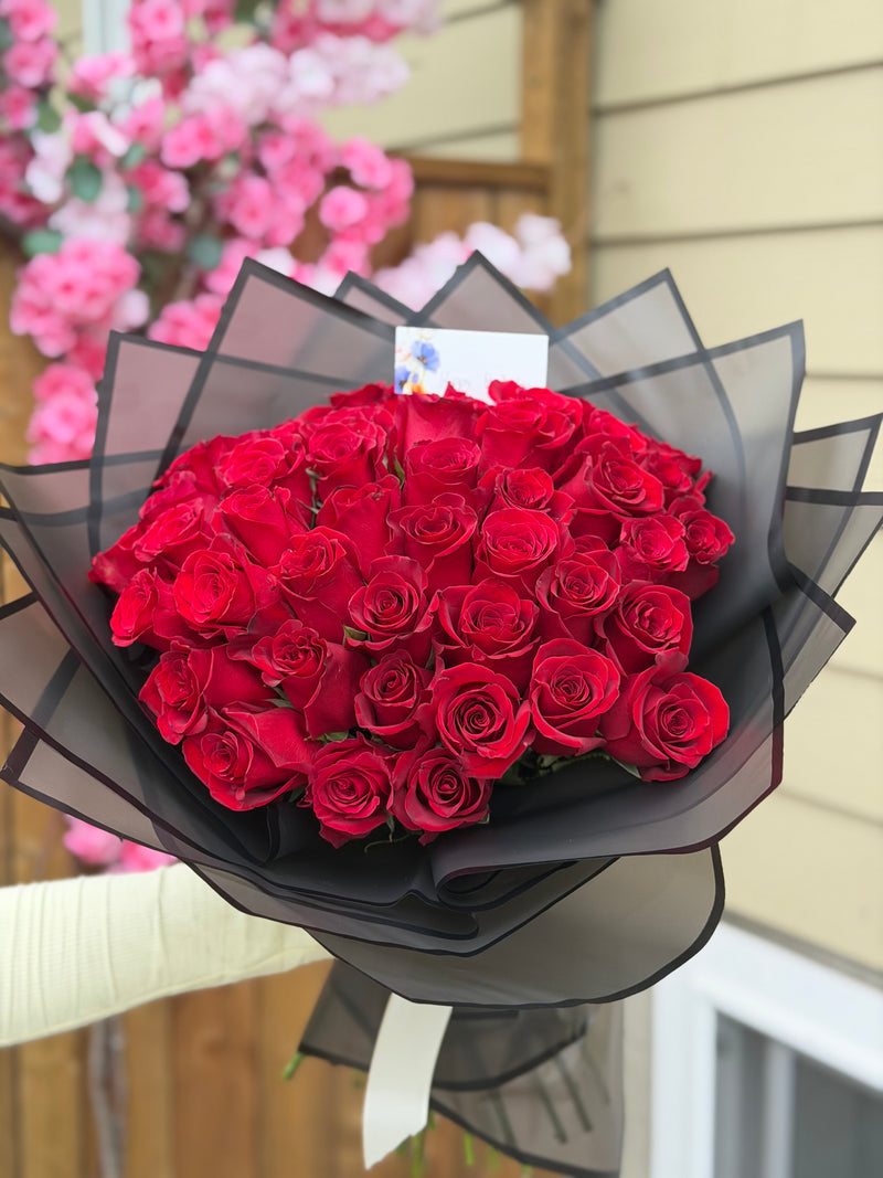 A Grand Rose Gesture — handcrafted flower bouquet