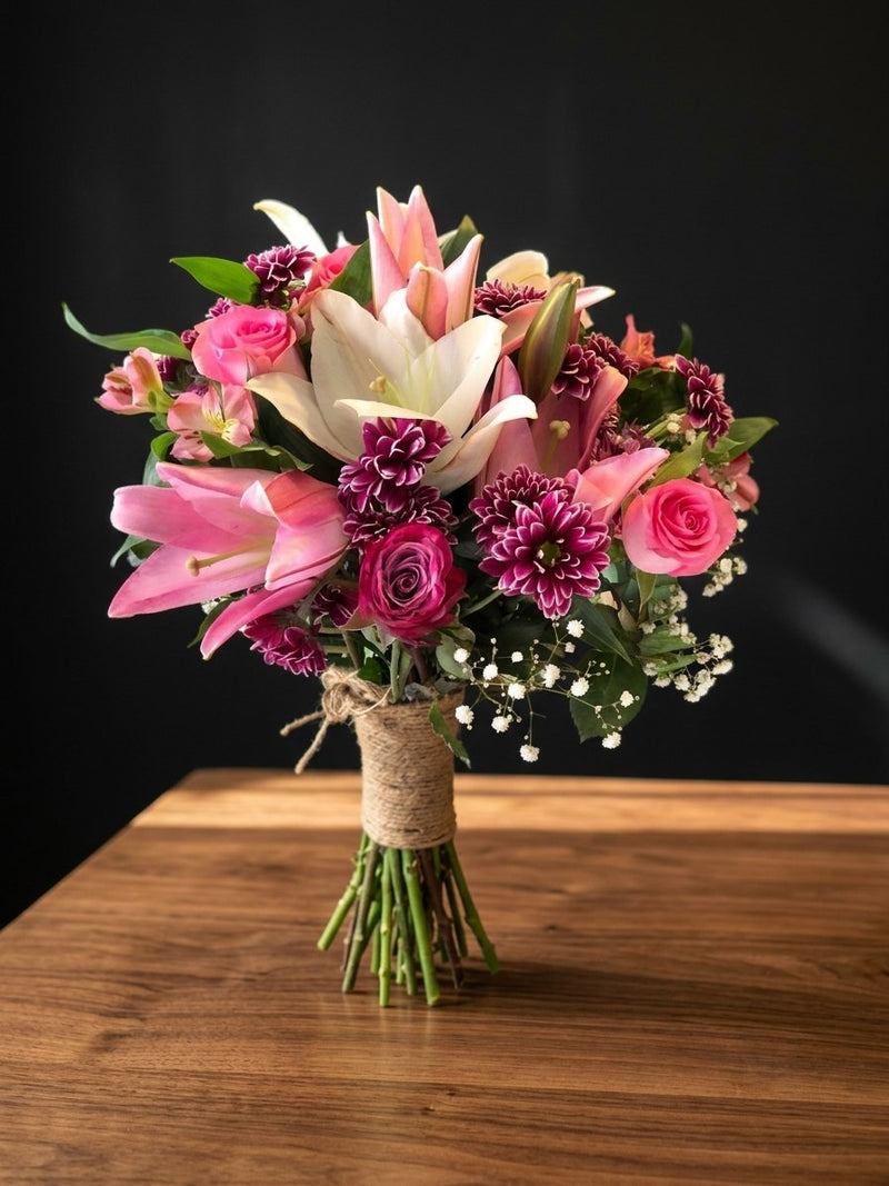 Pink Lily Bridal Bouquet — bridal floral design