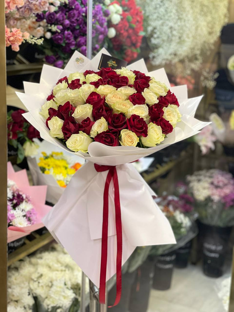 Red & Ivory Rose Garden — statement rose design