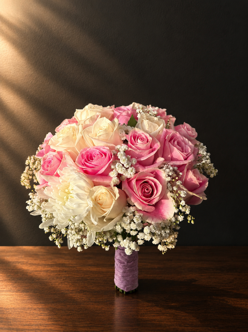 Romantic Rose Bouquet in Warm Sunlight